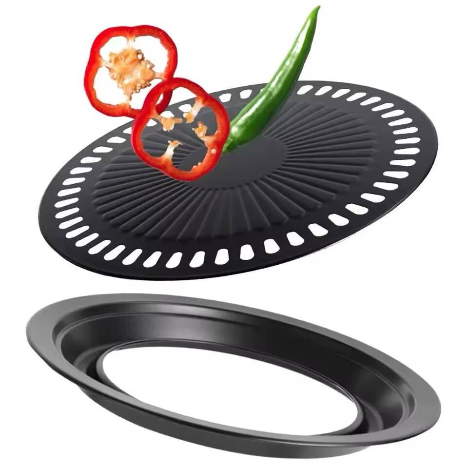 Poêle à Barbecue Sans Fumée – Plaque de Cuisson Antiadhésive pour Gaz & Électrique – Image 2