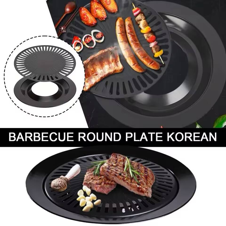 Poêle à Barbecue Sans Fumée – Plaque de Cuisson Antiadhésive pour Gaz & Électrique – Image 4