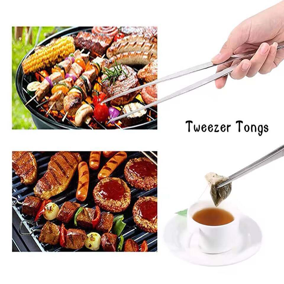 Pack de 2 Pinces à Épiler Droites en Acier Inoxydable – 25 & 30 cm, Pinces Longues Multi-Usages Cuisine & BBQ – Image 3