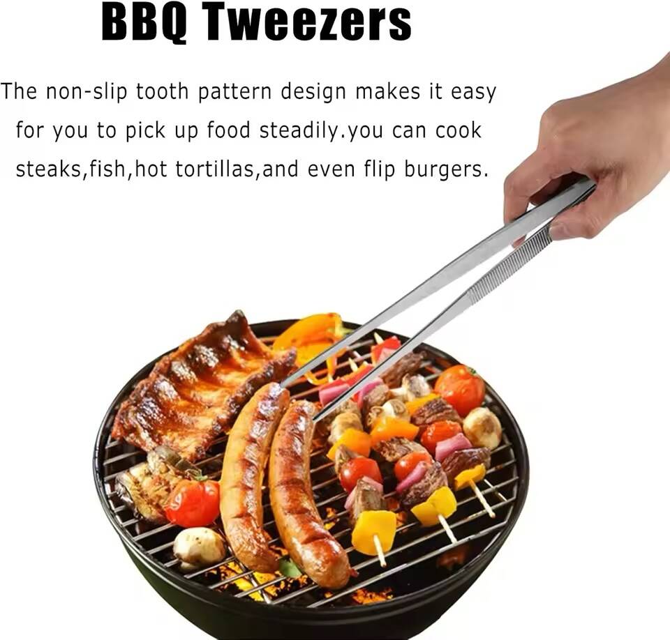 Pack de 2 Pinces à Épiler Droites en Acier Inoxydable – 25 & 30 cm, Pinces Longues Multi-Usages Cuisine & BBQ – Image 4