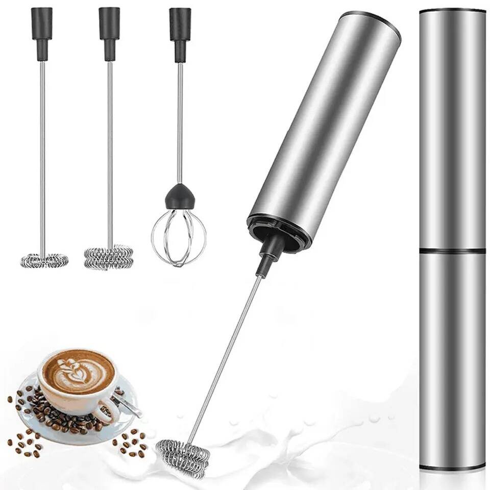 Mousseur à lait électrique en acier inoxydable, mélangeur, cafetière, fouet, poudre, centre commercial, USB aste – Image 8
