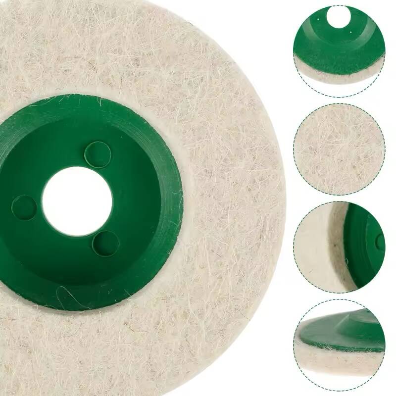 Pack de 4 Disques de Polissage en Laine – Tampon Buffing pour Meuleuse d’Angle – Image 3