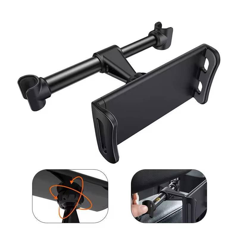Support Tablette & Téléphone pour Siège de Voiture – Support Ajustable Rotatif pour Appuie-Tête