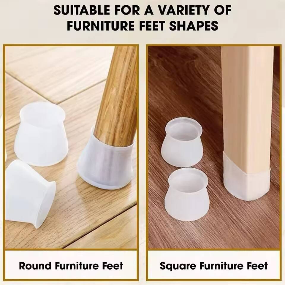 16x Protège-Pieds en Silicone Antidérapants pour Chaises – Protection Sol & Meubles – Image 4