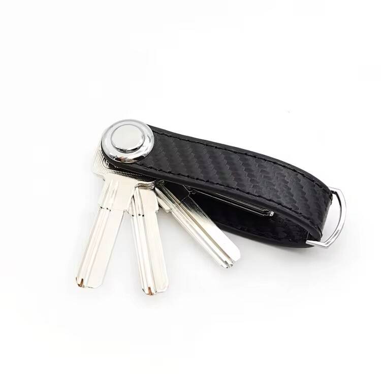 Porte-clés intelligent en cuir – Pochette multifonction avec porte-monnaie et chaîne