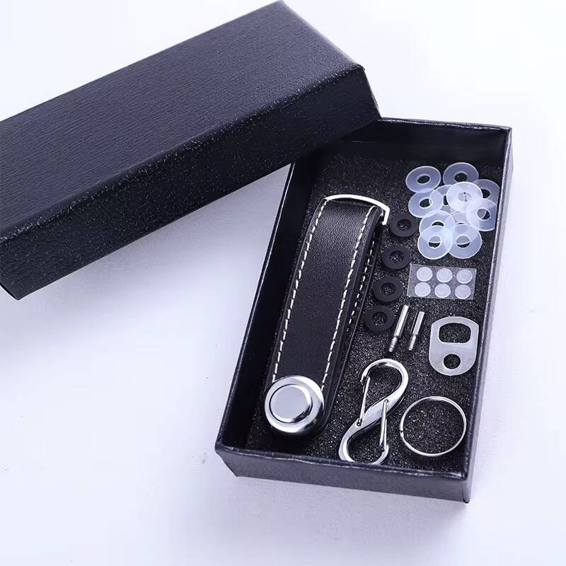 Porte-clés intelligent en cuir – Pochette multifonction avec porte-monnaie et chaîne – Image 3
