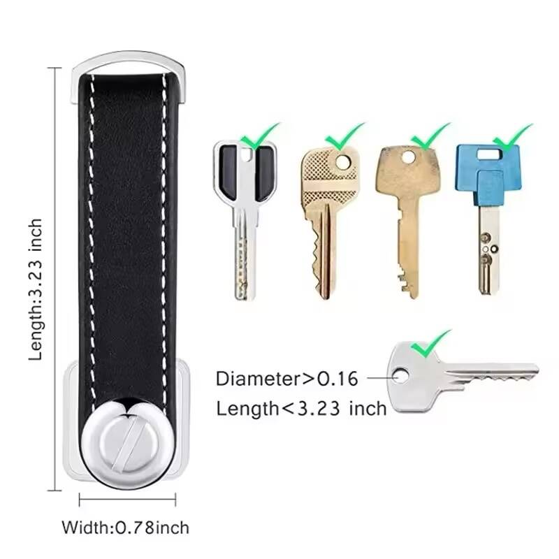Porte-clés intelligent en cuir – Pochette multifonction avec porte-monnaie et chaîne – Image 5
