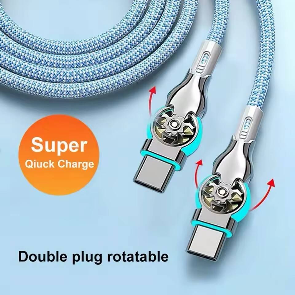 Câble Chargeur Rotatif 180° USB A vers Type-C – LED, Tressé Ultra-Résistant – Image 3