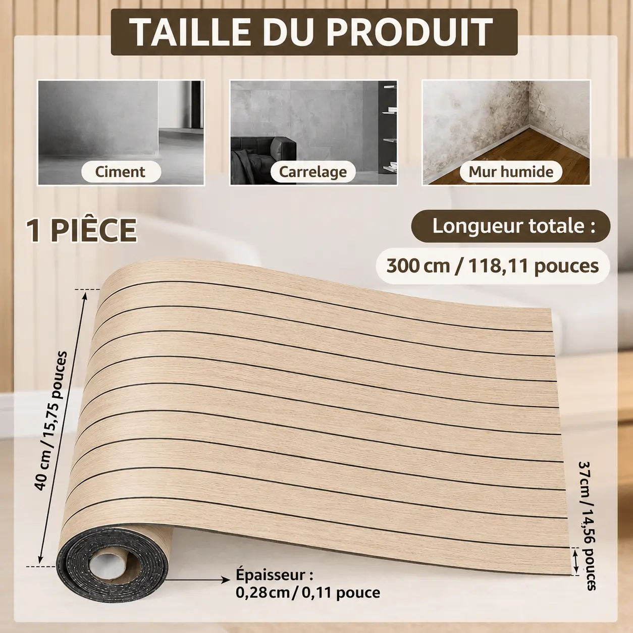 Rouleaux Papier Peint 3D Grille 3M*40cm – Transformez Vos Murs en Minutes – Image 3