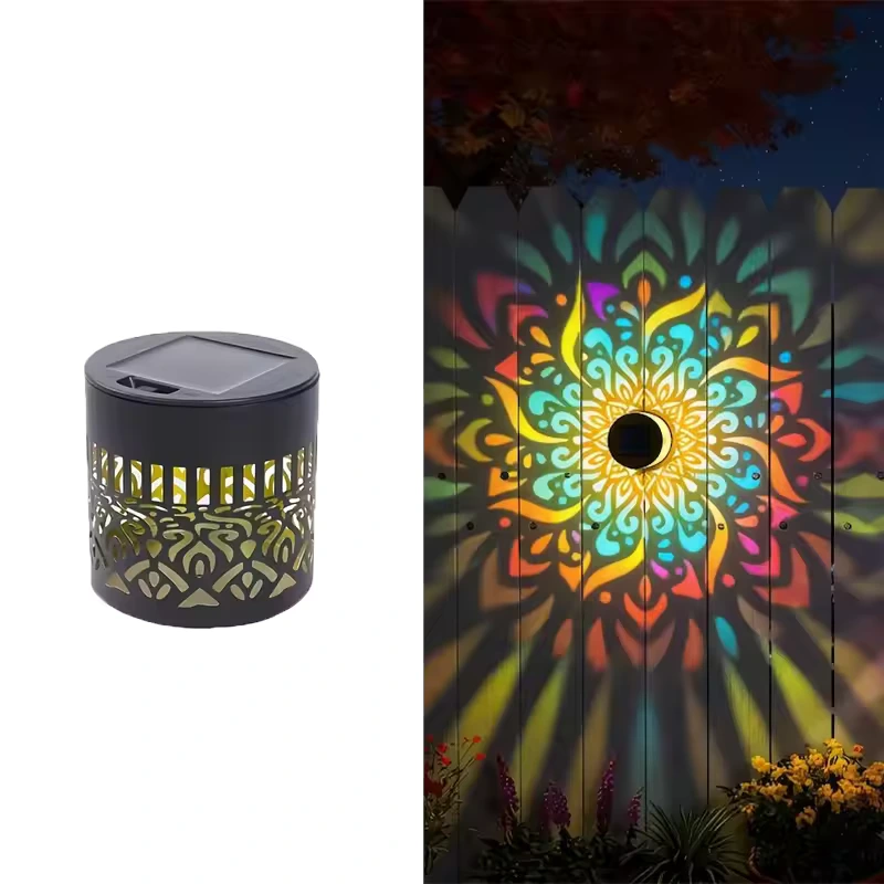 Lampe Solaire Mandala Multicolore – Projection Lumineuse Décorative