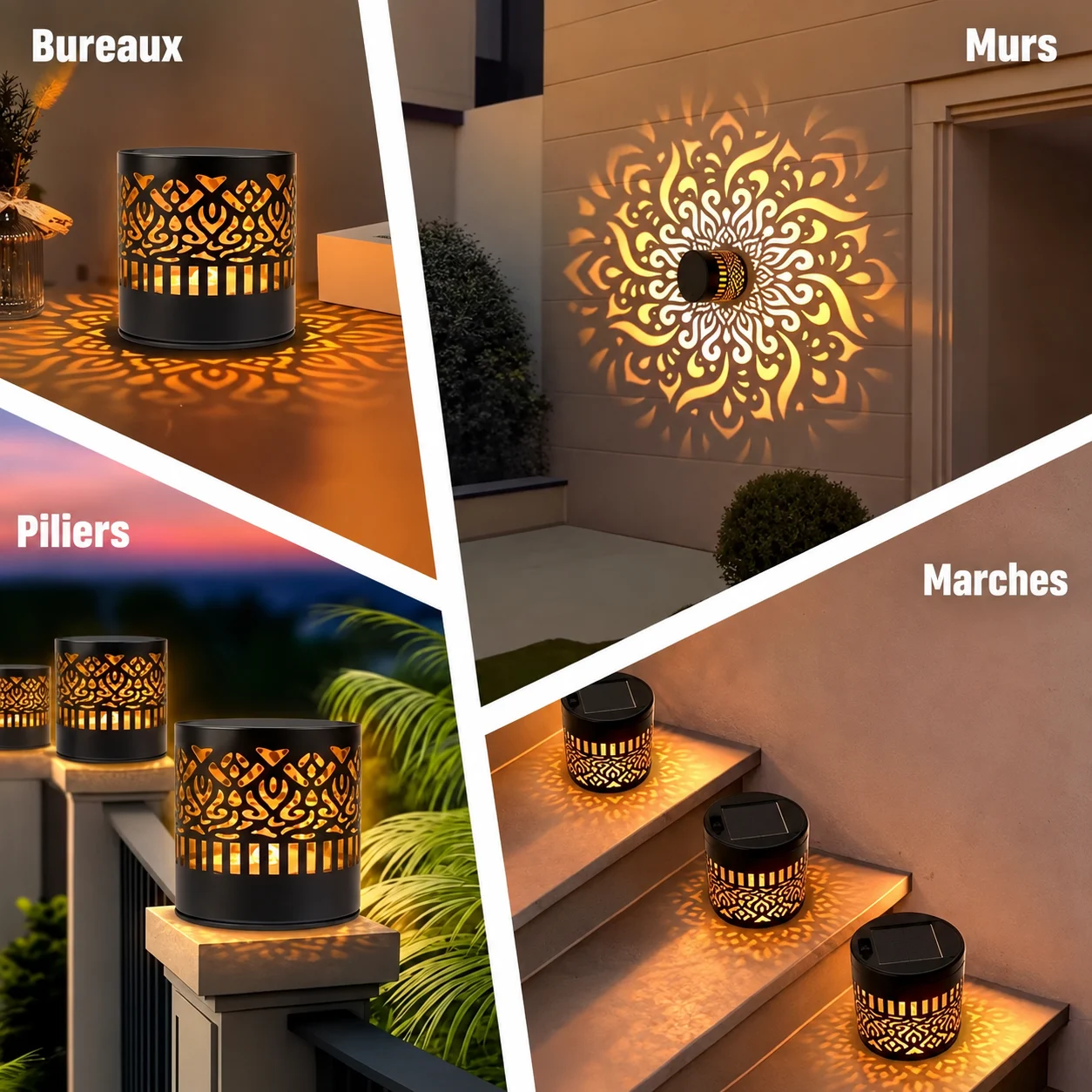 Lampe Solaire Mandala – Lumière Chaude & Projection Décorative – Image 3