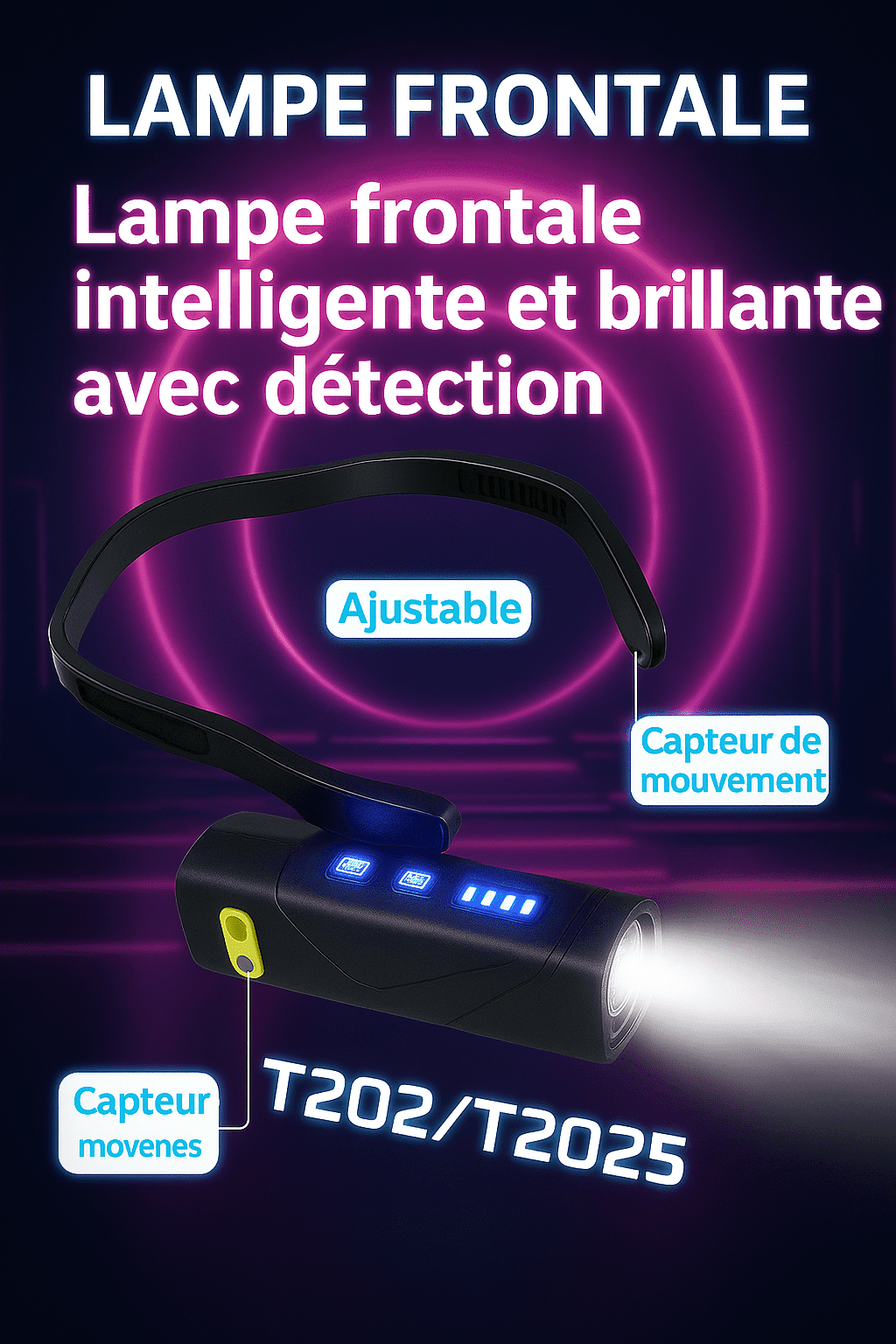 Lampe Frontale Multifonction Ultra-Légère – Torche Rechargeable à Fixation Oreille – Image 5