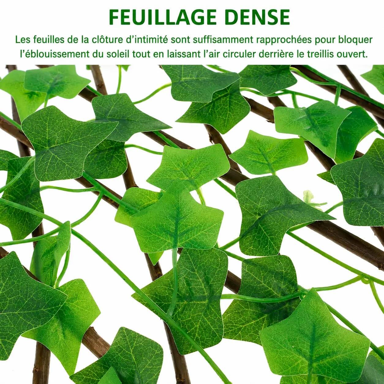 300cm Brise-Vue Extensible en Lierre Artificiel | Haie Décorative Occultante – Image 4