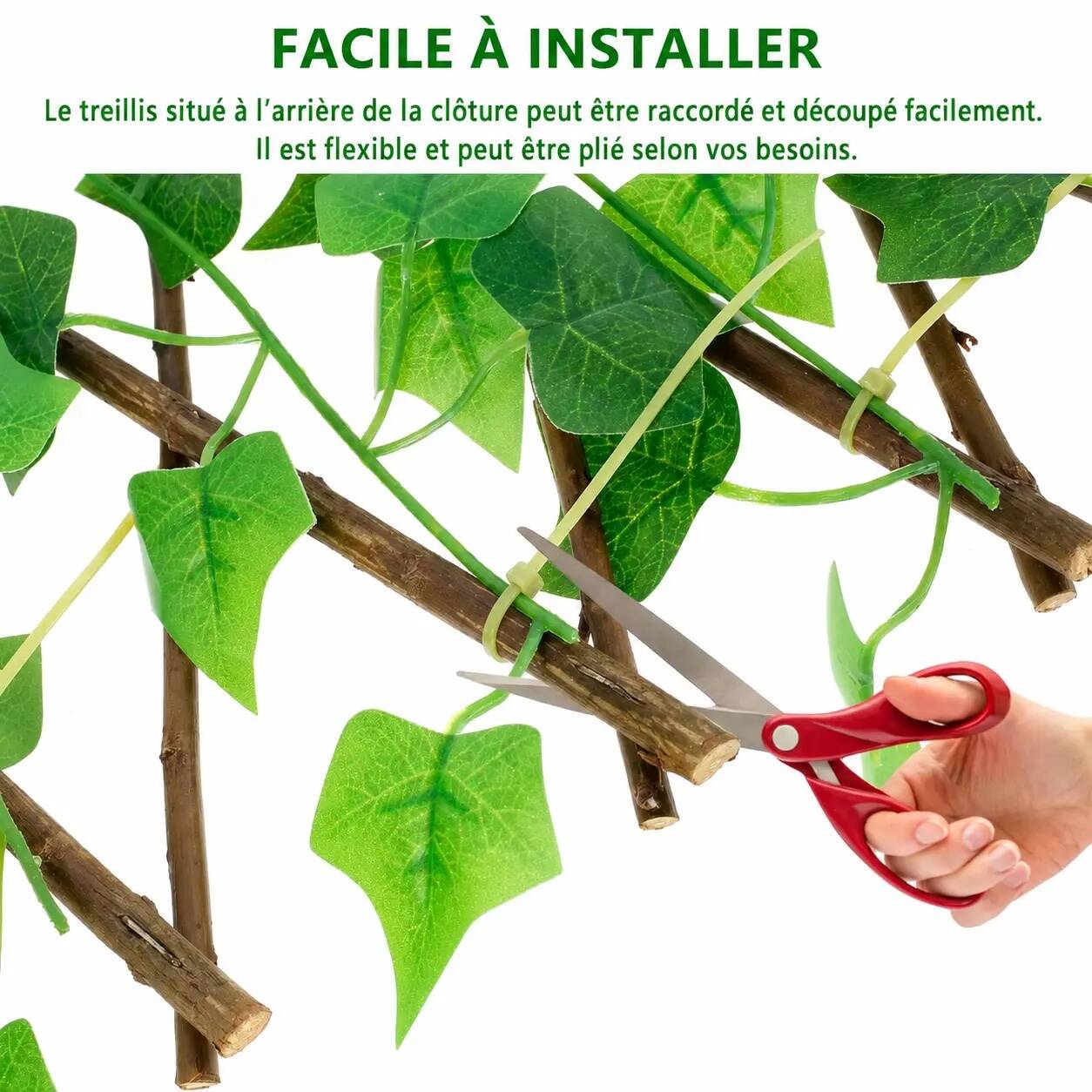 300cm Brise-Vue Extensible en Lierre Artificiel | Haie Décorative Occultante