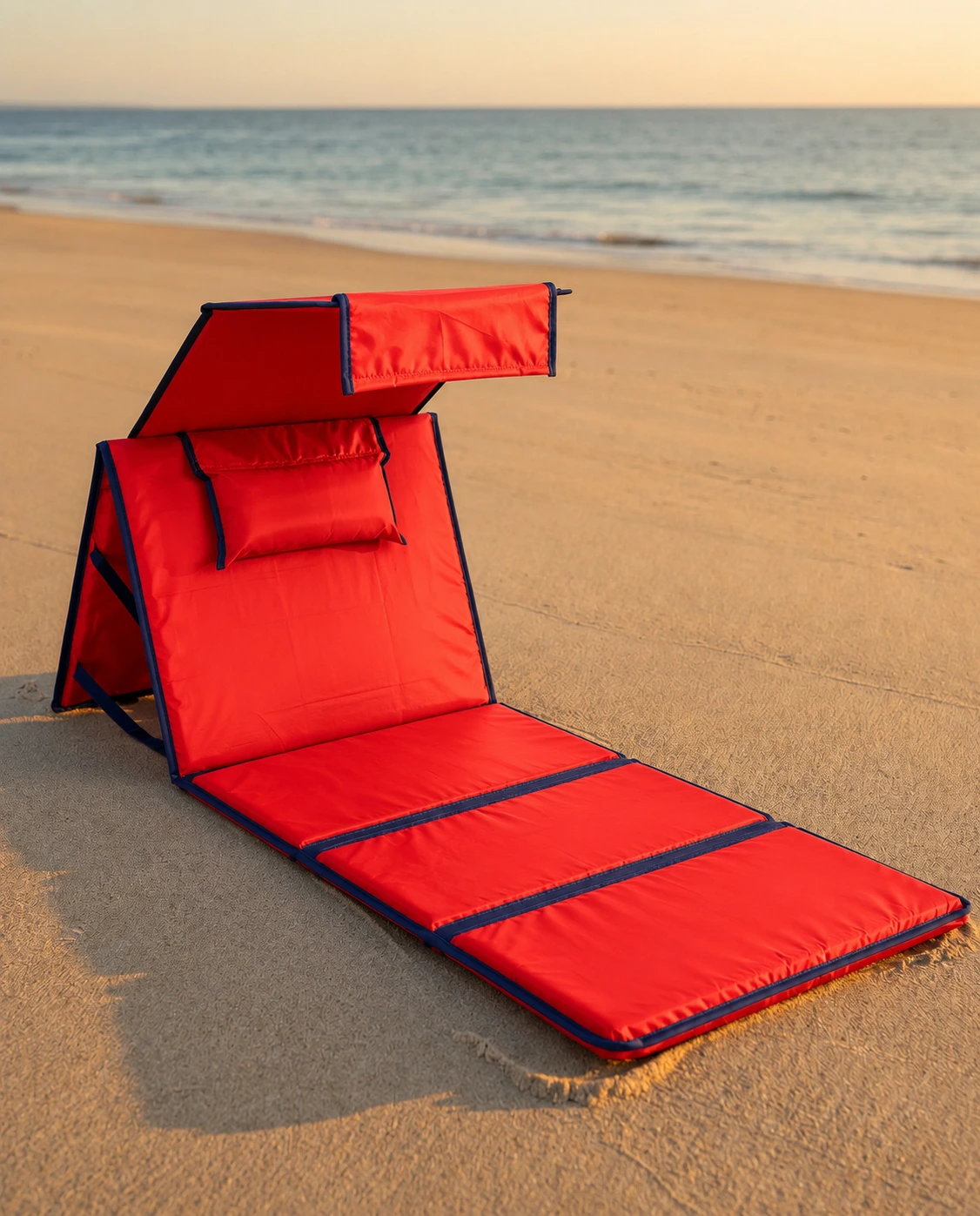 Tapis de Plage & Camping & Piscine Pliable Rouge – Image 3