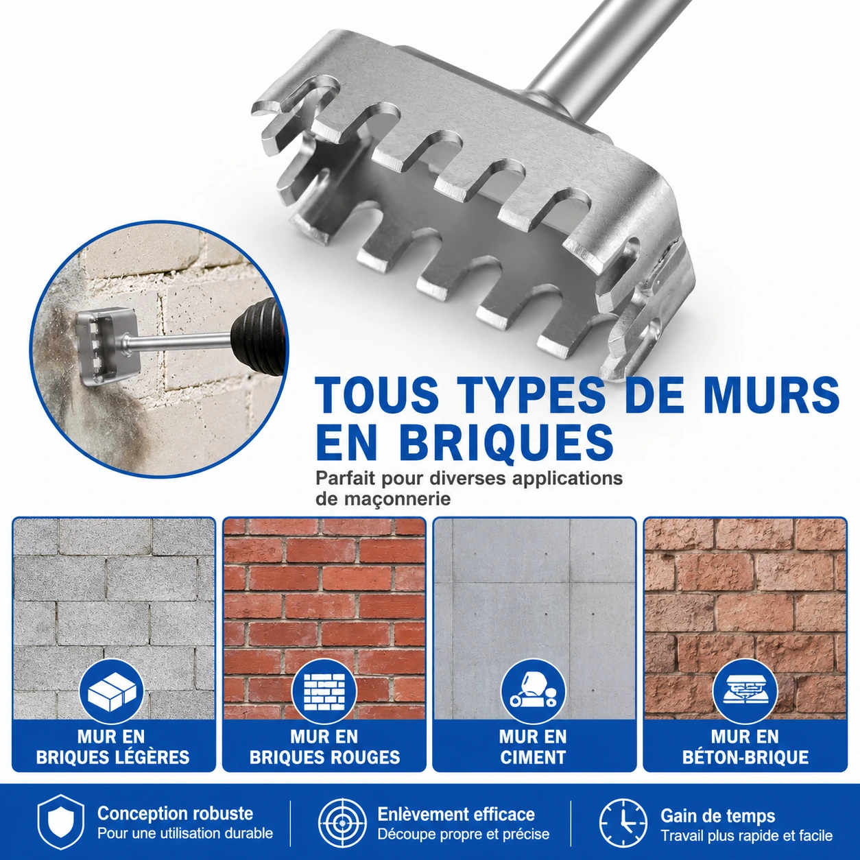Ouvre-Trou Carré pour Béton & Brique – Perçage Rapide pour Boîtes Électriques 86mm – Image 2
