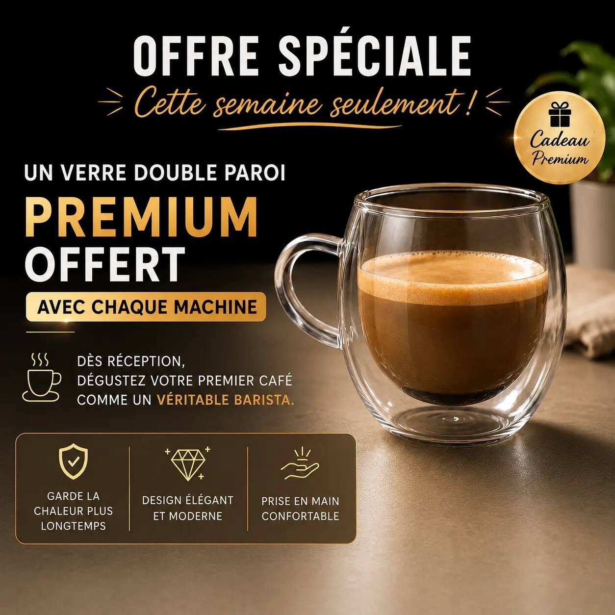 CremaTouch 3-en-1 | Café Moulu, Nespresso® & Dolce Gusto® | 20 Bars + Verre Offert – Image 3