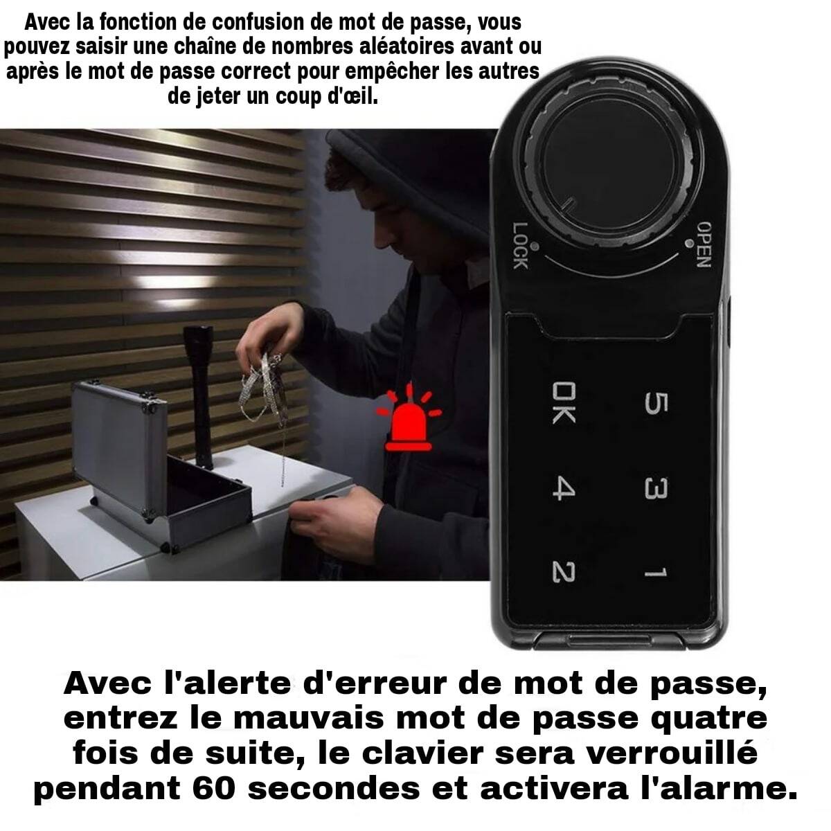 Serrure de sécurité à code électronique, tactile – Image 4