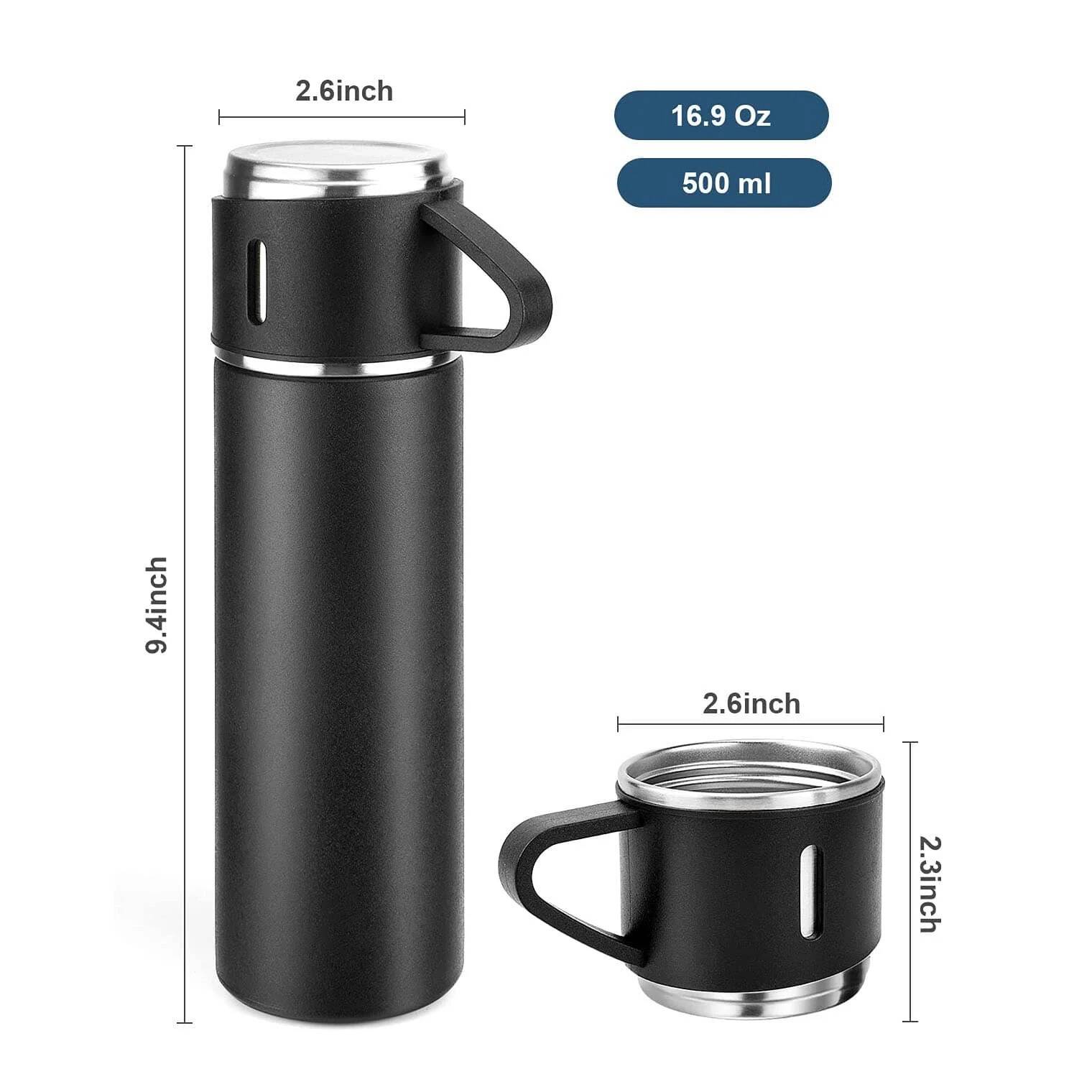 Bouteille Isotherme en Acier Inoxydable de 500ml, Grande Capacité, Conserve le Froid et la Chaleur – Image 7