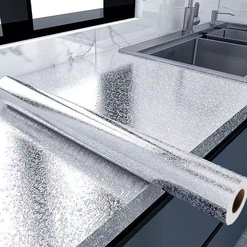 3M Papier Peint Cuisine Aluminium – Imperméable & Résistant à la Chaleur, Auto-Adhésif