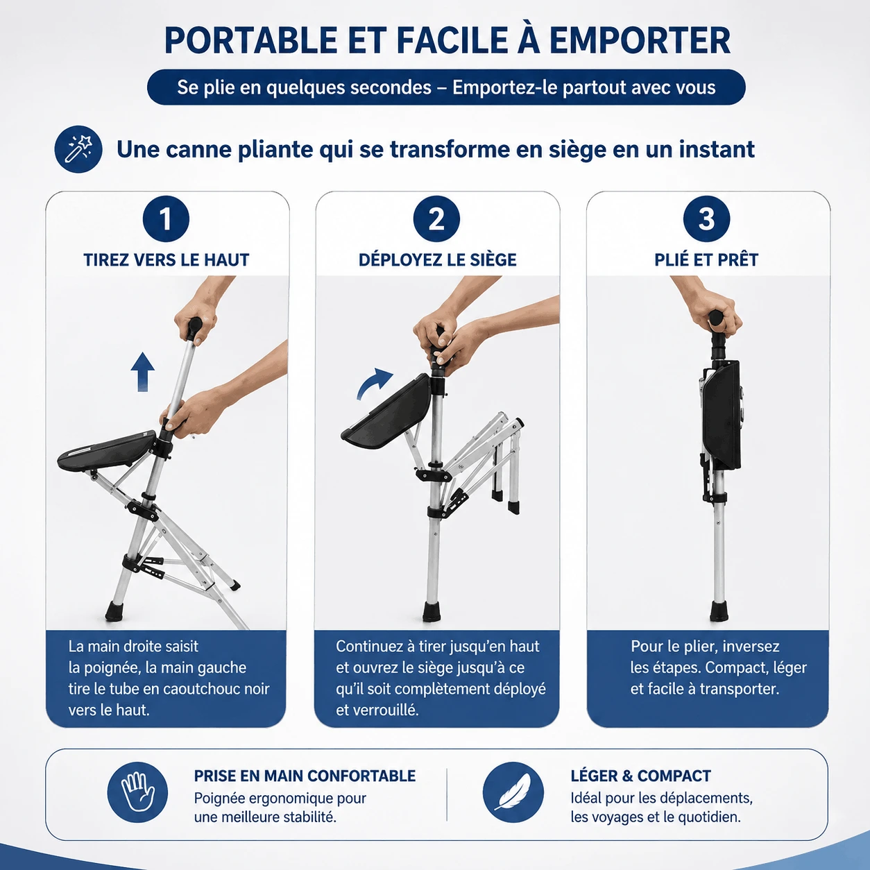 Canne Siège Pliante en Alliage d’Aluminium 110KG – Chaise de Pêche – Image 3
