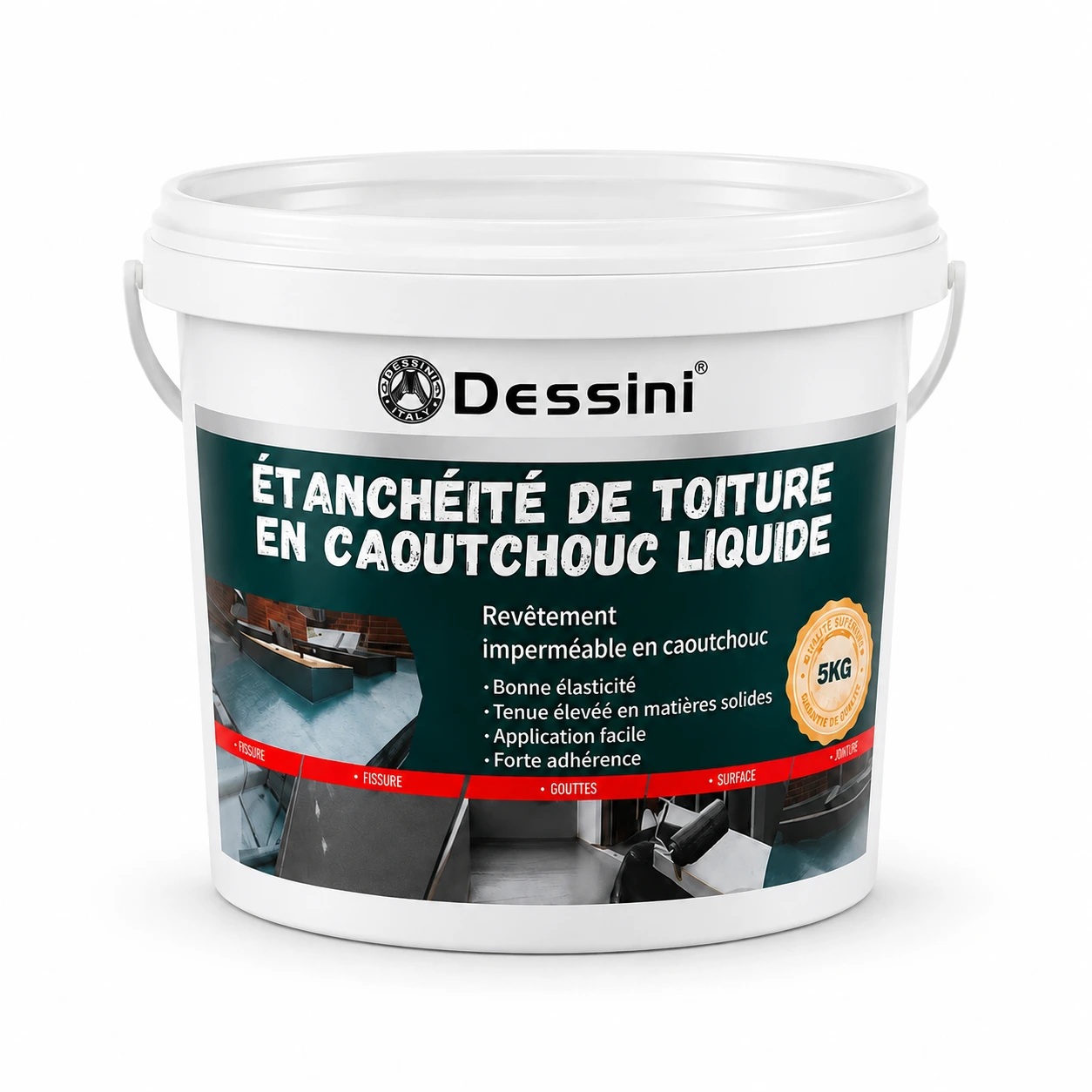 5KG Peinture Silicone Gris – Résistante, Anti Fuite et Moisissure & Réfléchit la Chaleur