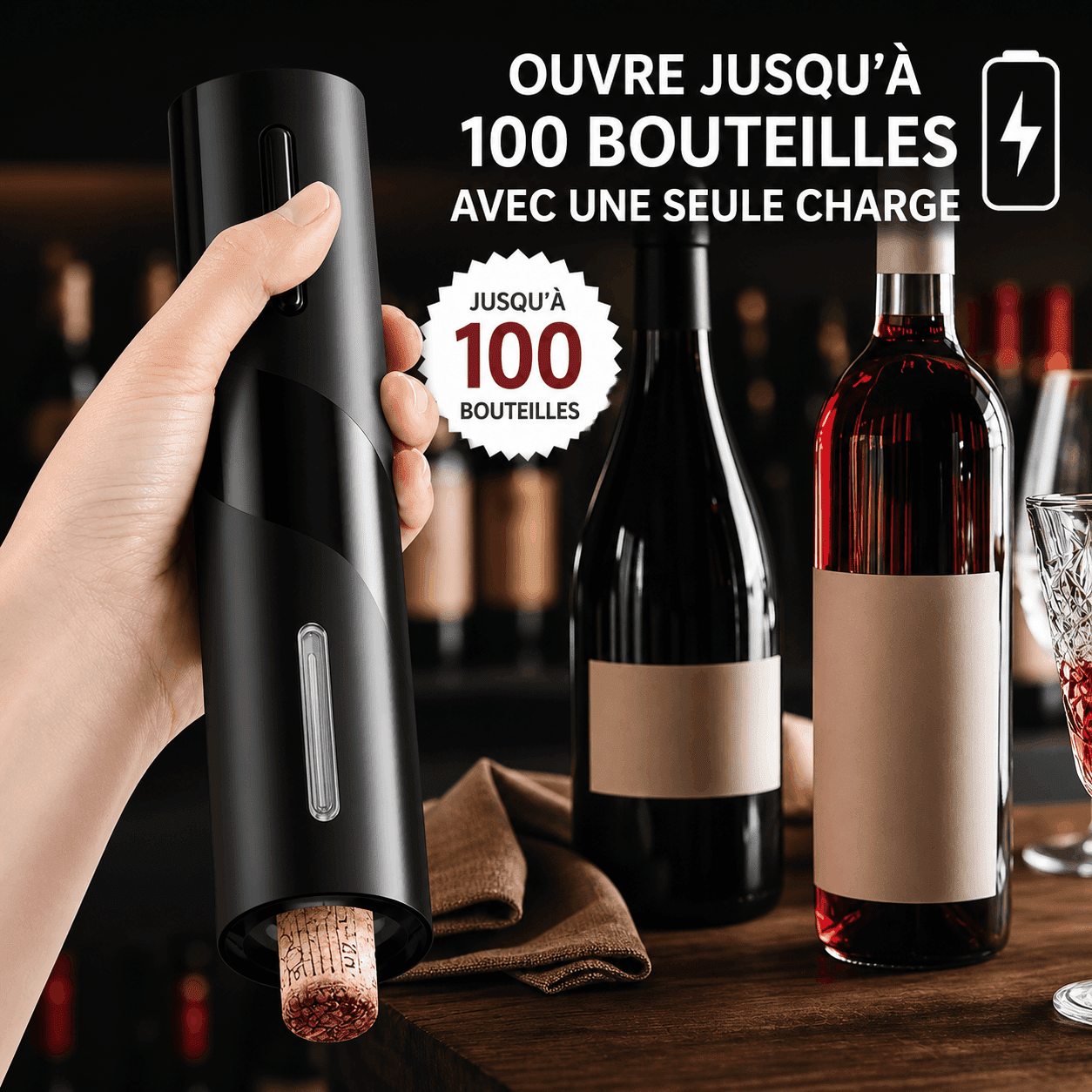 Ouvre-bouteille De Vin électrique + 3 Accessoires Gratuits – Image 4
