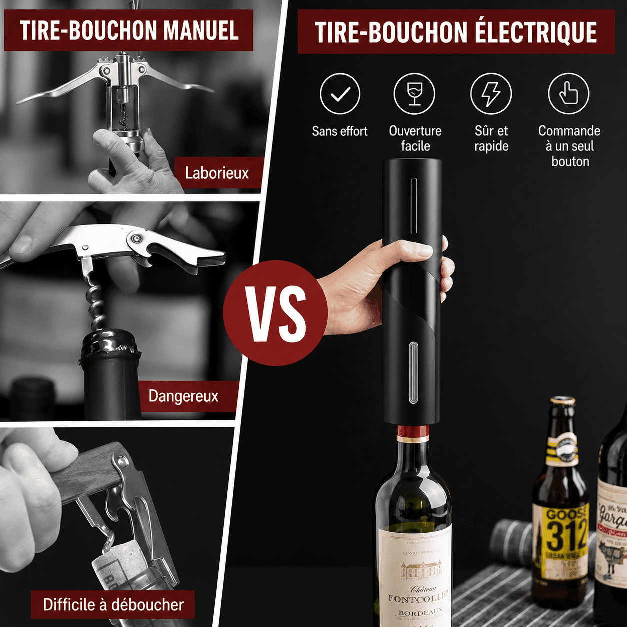 Ouvre-bouteille De Vin électrique + 3 Accessoires Gratuits – Image 2