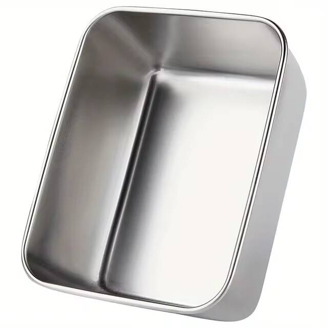 4 Plateaux de Rangement Alimentaire en Acier Inoxydable avec Couvercle – Image 2