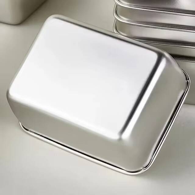 4 Plateaux de Rangement Alimentaire en Acier Inoxydable avec Couvercle – Image 3
