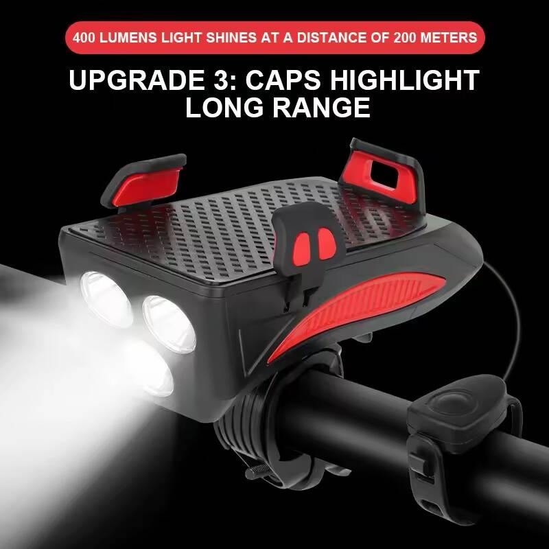 4 en 1 Lumière Vélo Multifonction – Klaxon, Support Téléphone, Lampe & Power Bank – Image 5