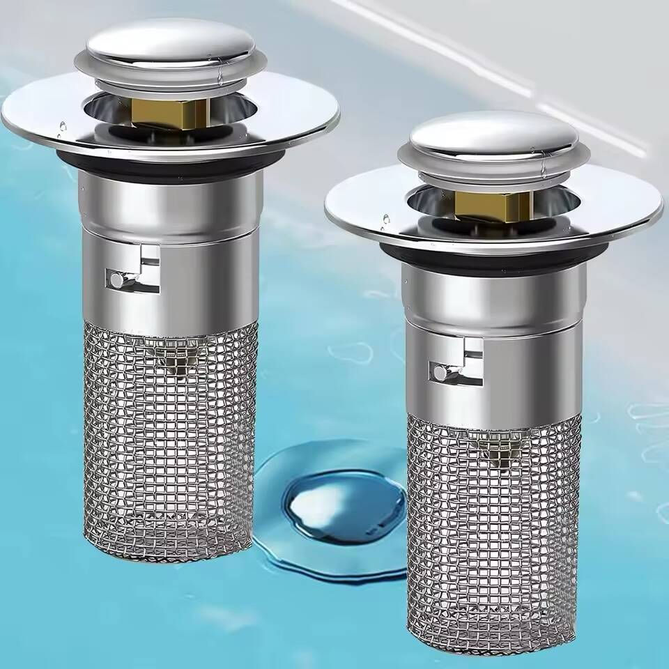 Bouchon de Lavabo Pop-Up Universel avec Filtre Anti-Cheveux
